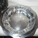 Lot of 4 round hollow stainless steel dishes
