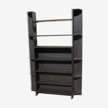 Open bookcase, bibus in black stained wood