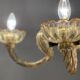 Lustre en verre de Murano doré et mordoré, Venise vers 1940