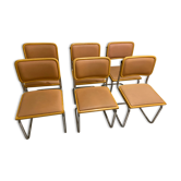 set of 6 chairs by Marcel Breuer Cesca B32 skaï 1960