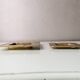 Set of 2 brass ashtrays of vintage design, 80s