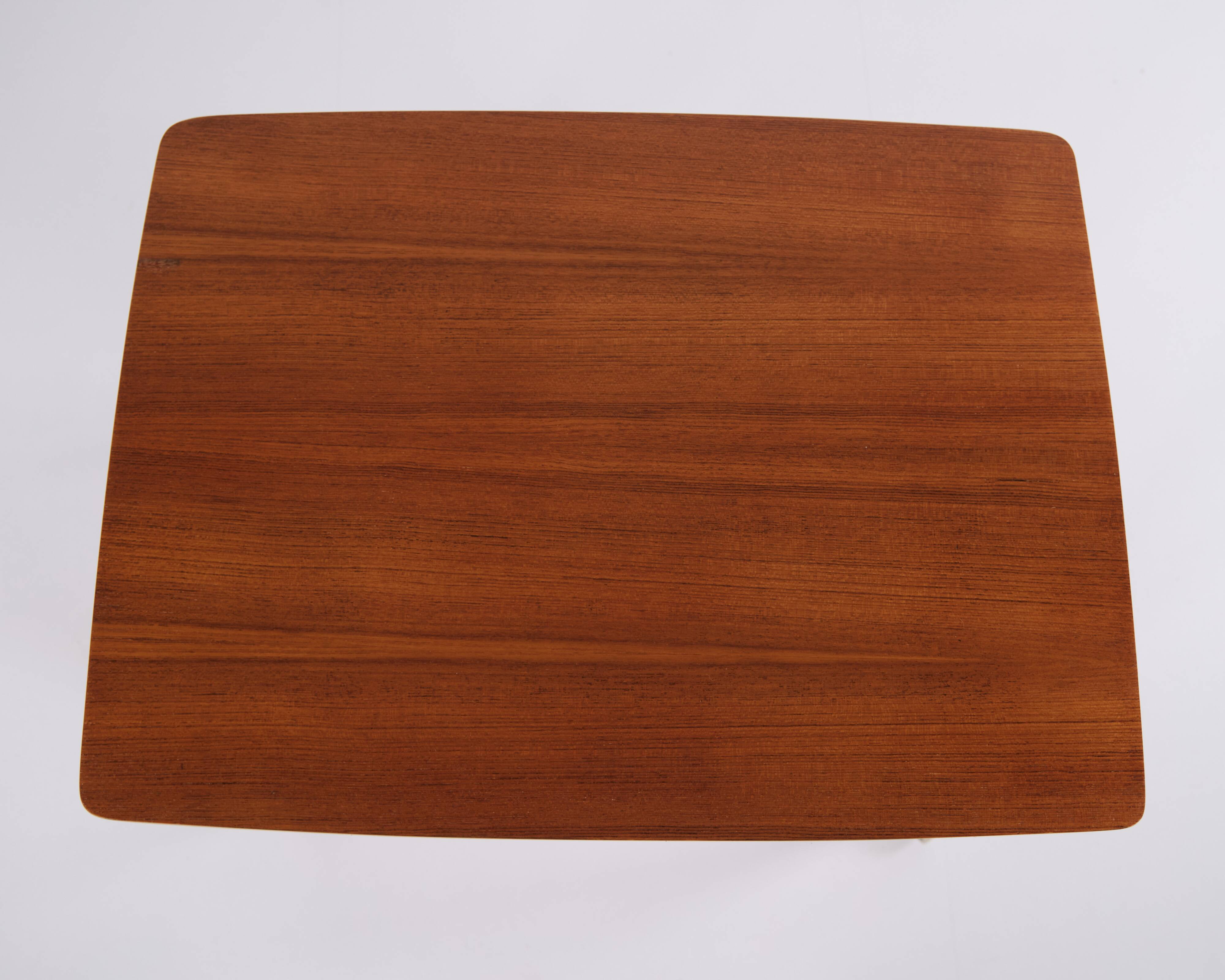 Side table with shelf on wheels - teak - Danish design - 1960s