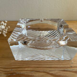 Square striped crystal ashtray / catchall J.G. Durand