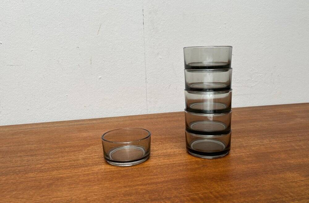 Bols empilables ronds du milieu du siècle en verre, Danemark, années 1960, lot de 6
