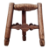 Small stool in wood and straw