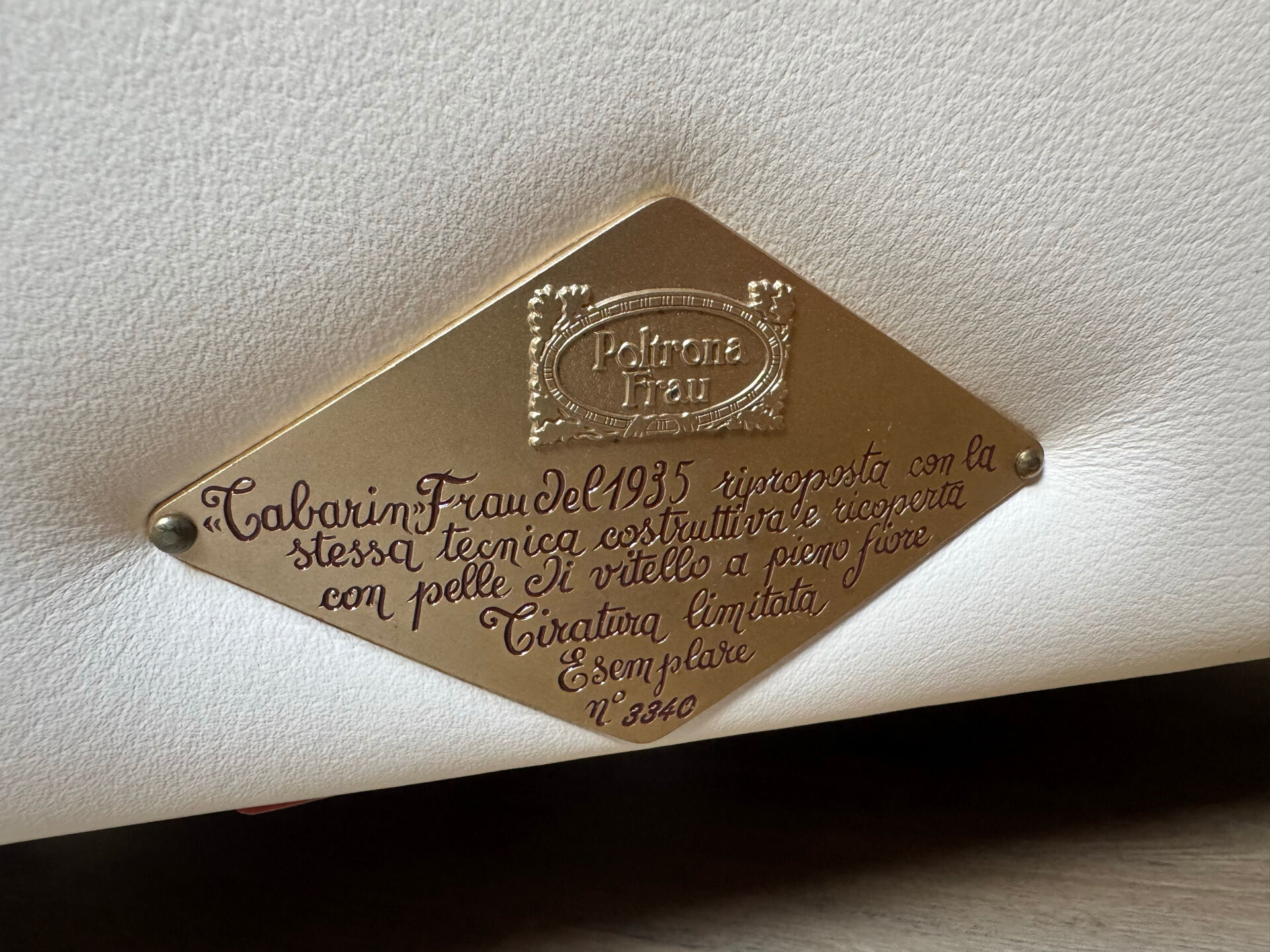 Poltrona Frau Tabarin 1935 – Édition numérotée n° 3340