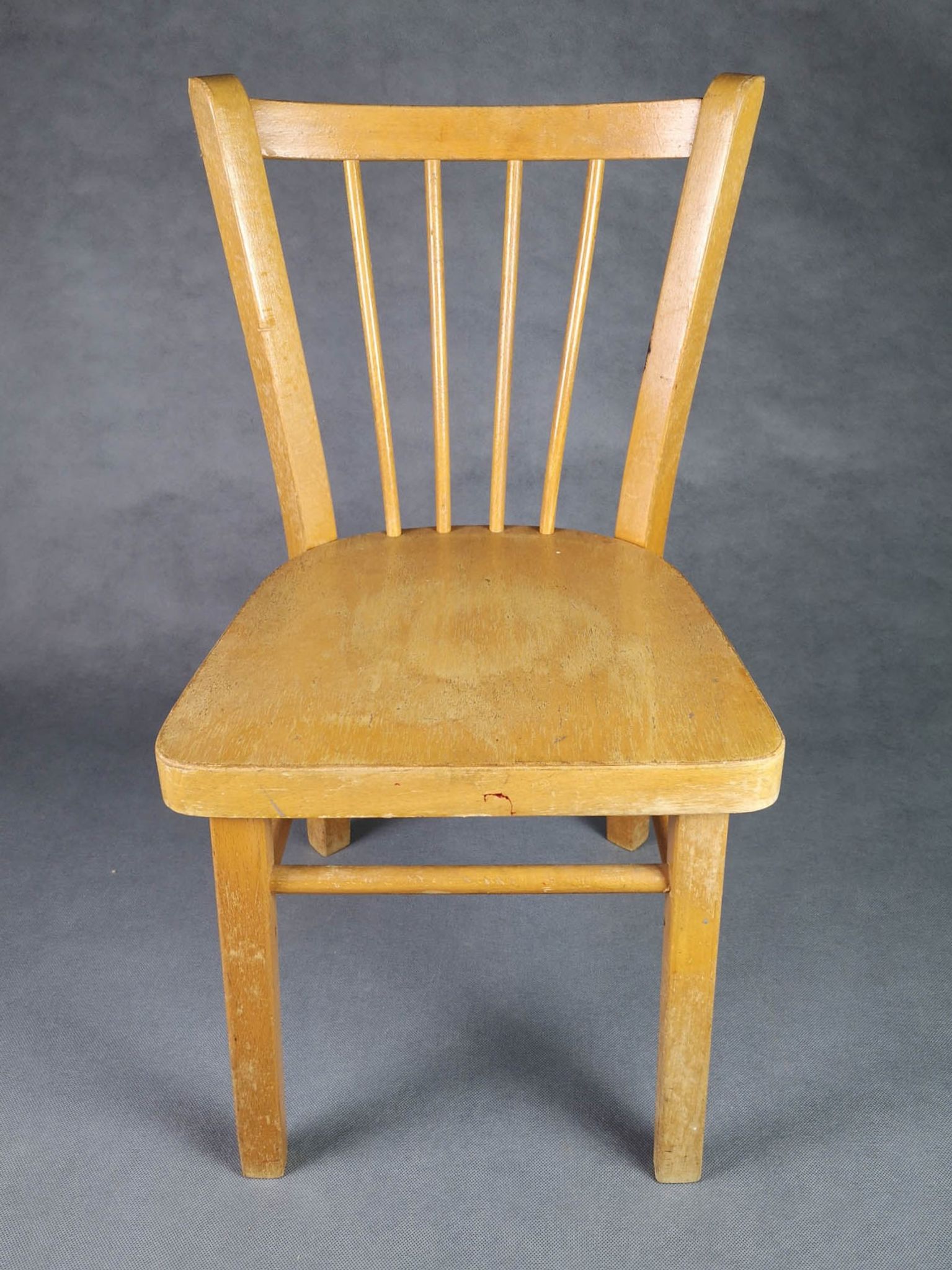 Chaise bistrot enfant bois clair french vintage Baumann