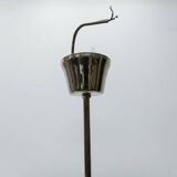 See Delmas chandelier, 3 arms, black and gold, clear glass, 1960