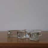 Pukeberg crystal glass candle holder "Tree" | Sweden | 1970s