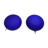 Pair of blue ball lamps