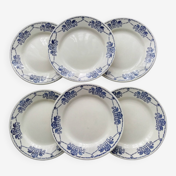 6 HBC Choisy le Roi earthenware dinner plates. Georgette model