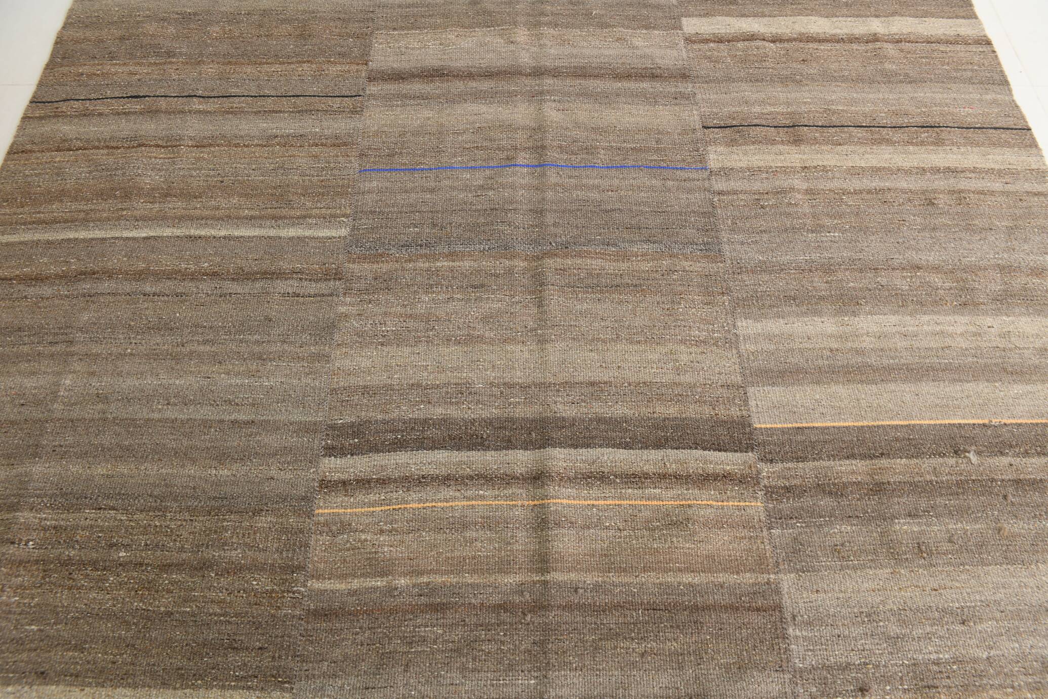 Brown & beige turkish vintage rug