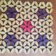 Vintage flower coaster beige purple and pink wood beads