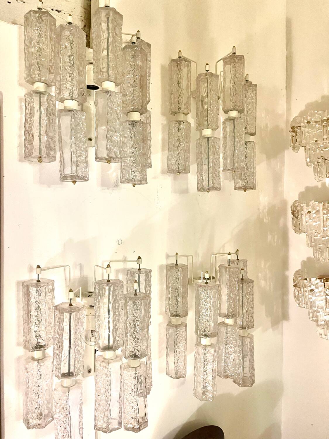 Paolo Venini pair of Murano glass wall lights, Italy 1960s