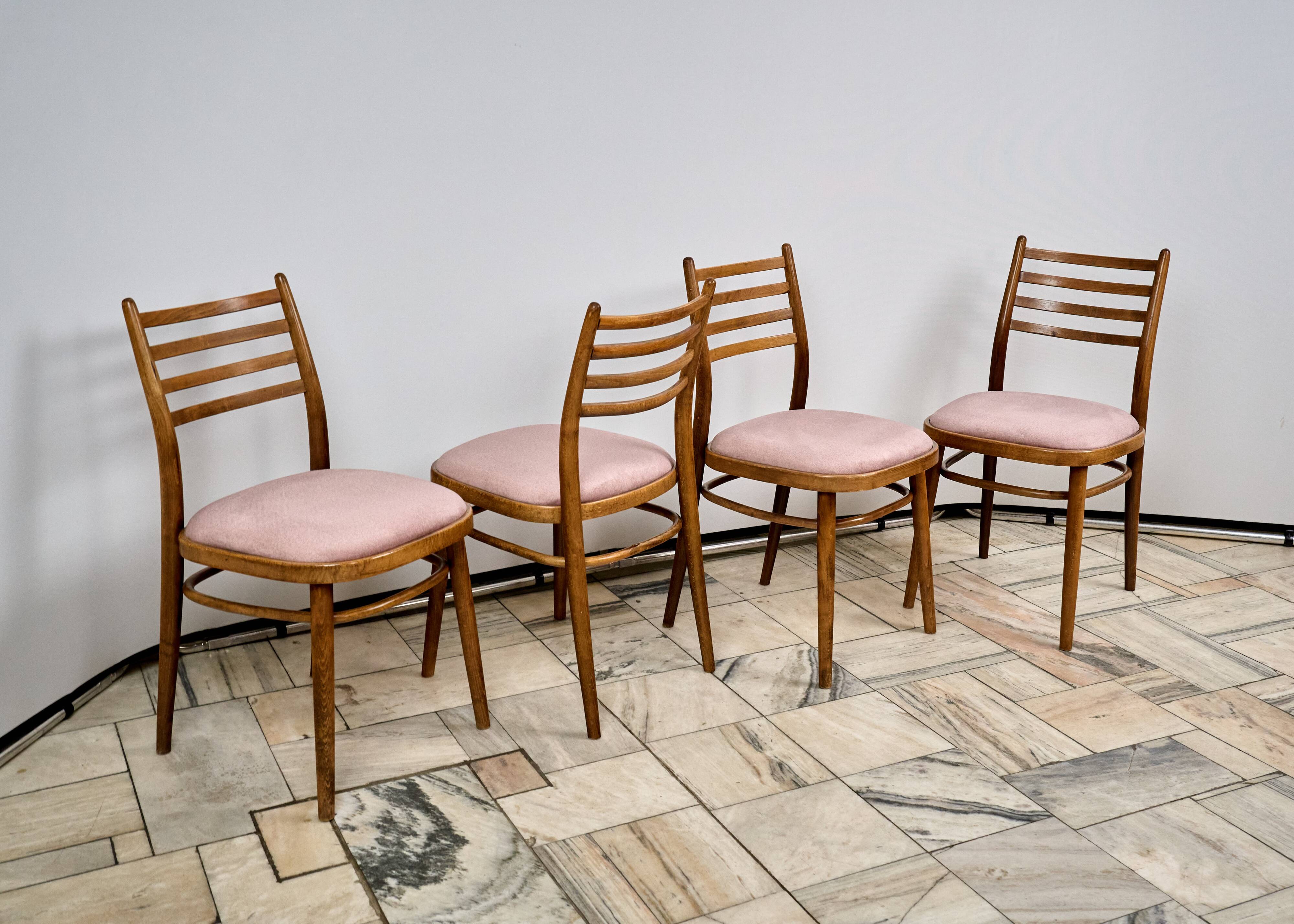 Set of 4 Dining Chairs, TON, 1960s, Czechoslovakia