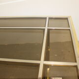 Dining table in chrome-plated steel and brass by Romeo Rega circa 1970