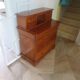 Vintage commode secretary dressing table sliding top 7 drawers cherry wood