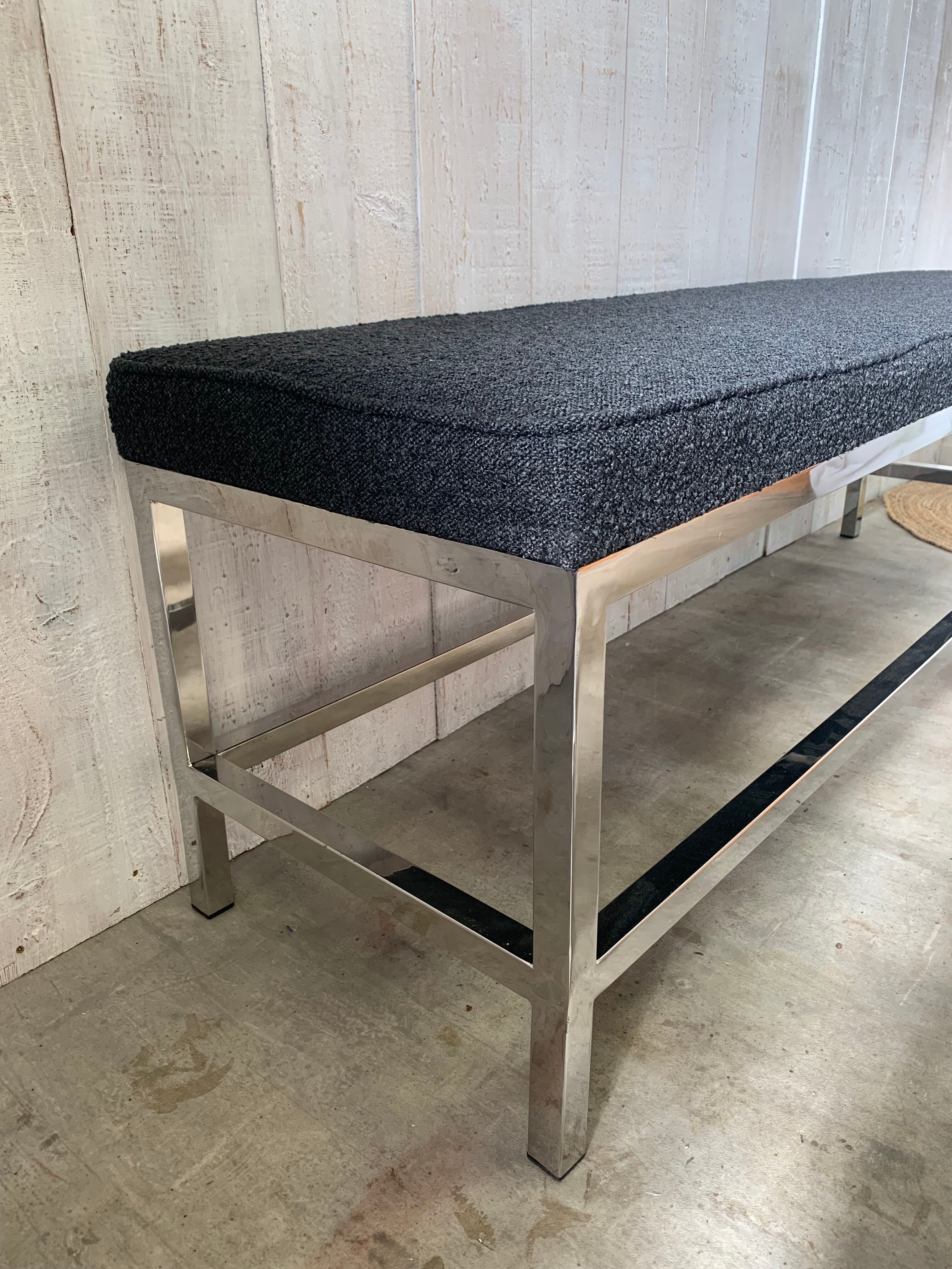 Stainless steel bench 70's
