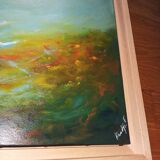 Abstract art painting signed and dated