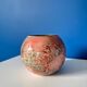 Vintage Laque Line Planter | Decorative Ball Vase with Glass Inserts