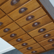 German apothecary's cabinet in oak mid-twentieth century