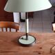 Vintage lamp green lacquered metal and brass