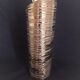 Cubist vase in gilded and ridged ceramic