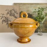 Aegitna Vallauris mustard yellow glazed terracotta soup tureen