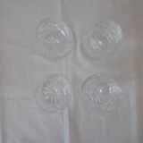 Lot 4 glasses of cognac in chiseled crystal