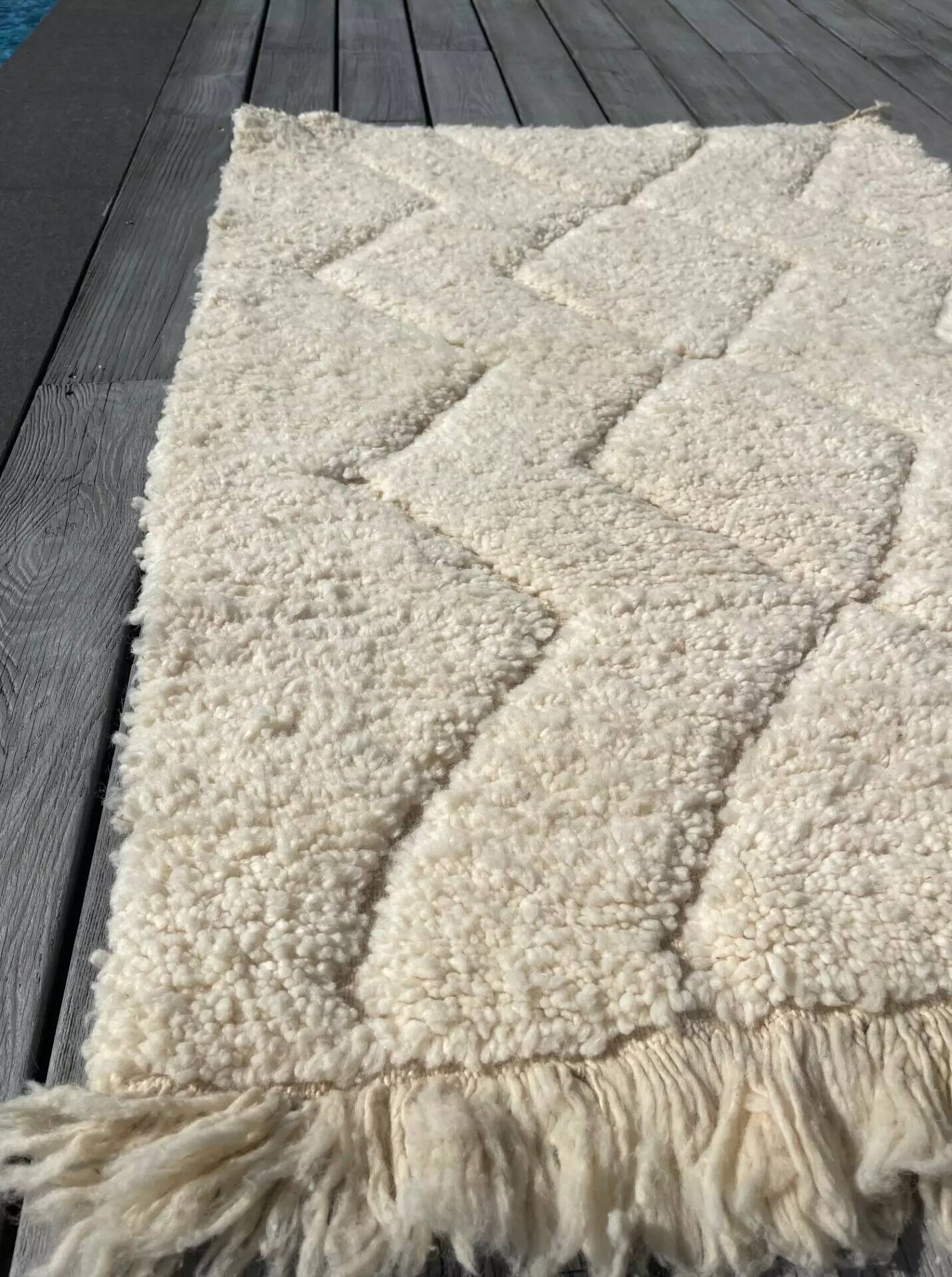 Tapis berbère blanc 2X1m