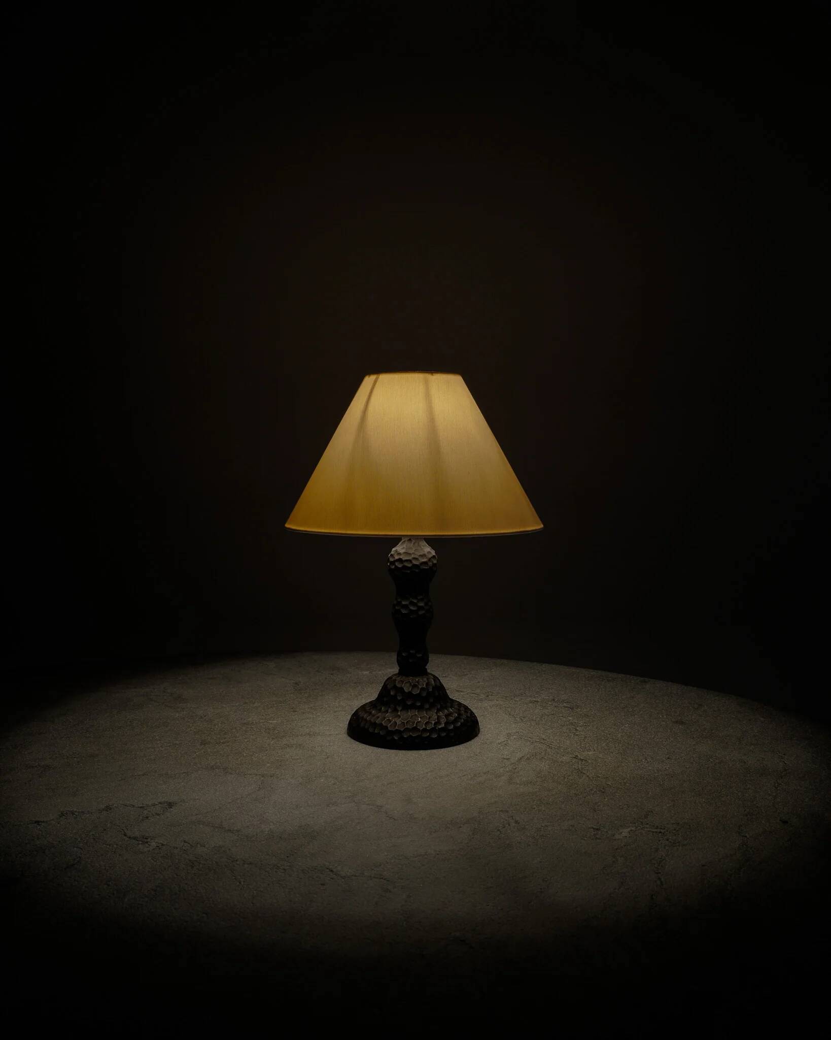 Vintage Danish Mid Century Sculptural Cast Iron Table Desk Lamp, 1940s