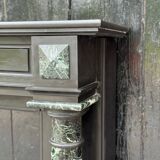 Napoleon III fireplace in black Belgian marble and antique green, circa 1880