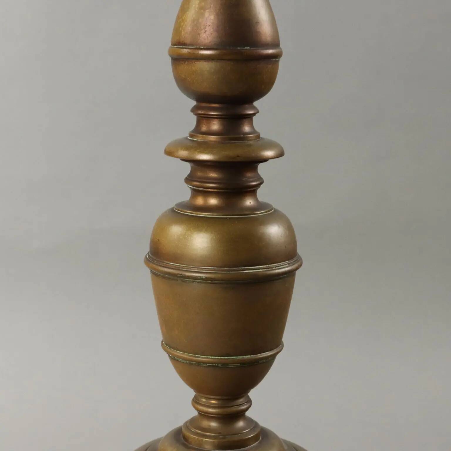 Antique candlestick with lampshade Italy 20th Century