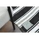 1970s Vintage Turkish Oushak Handmade  White Black Runner Rug  182x296