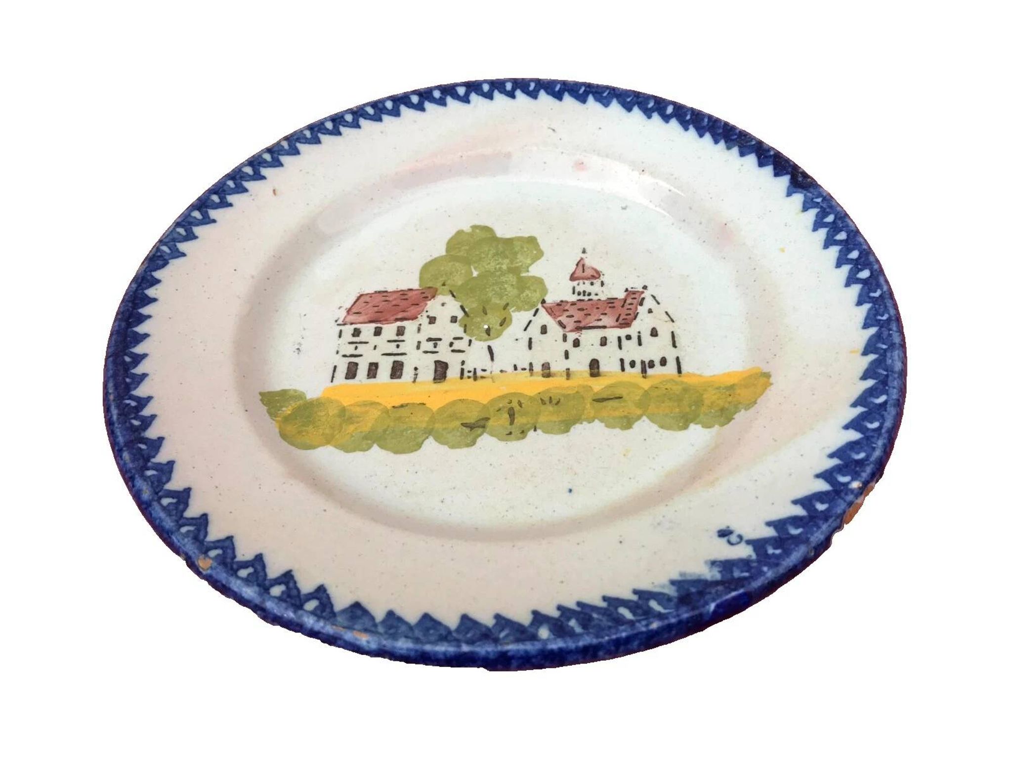 Faïence de Charolles Ancienne assiette Décor traditionnel