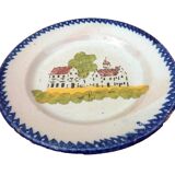 Faïence de Charolles Ancienne assiette Décor traditionnel