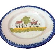 Faïence de Charolles Ancienne assiette Décor traditionnel