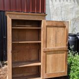 Old workshop cabinet in raw wood
