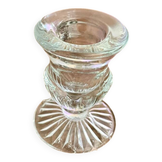 Pressed molded glass candle holder