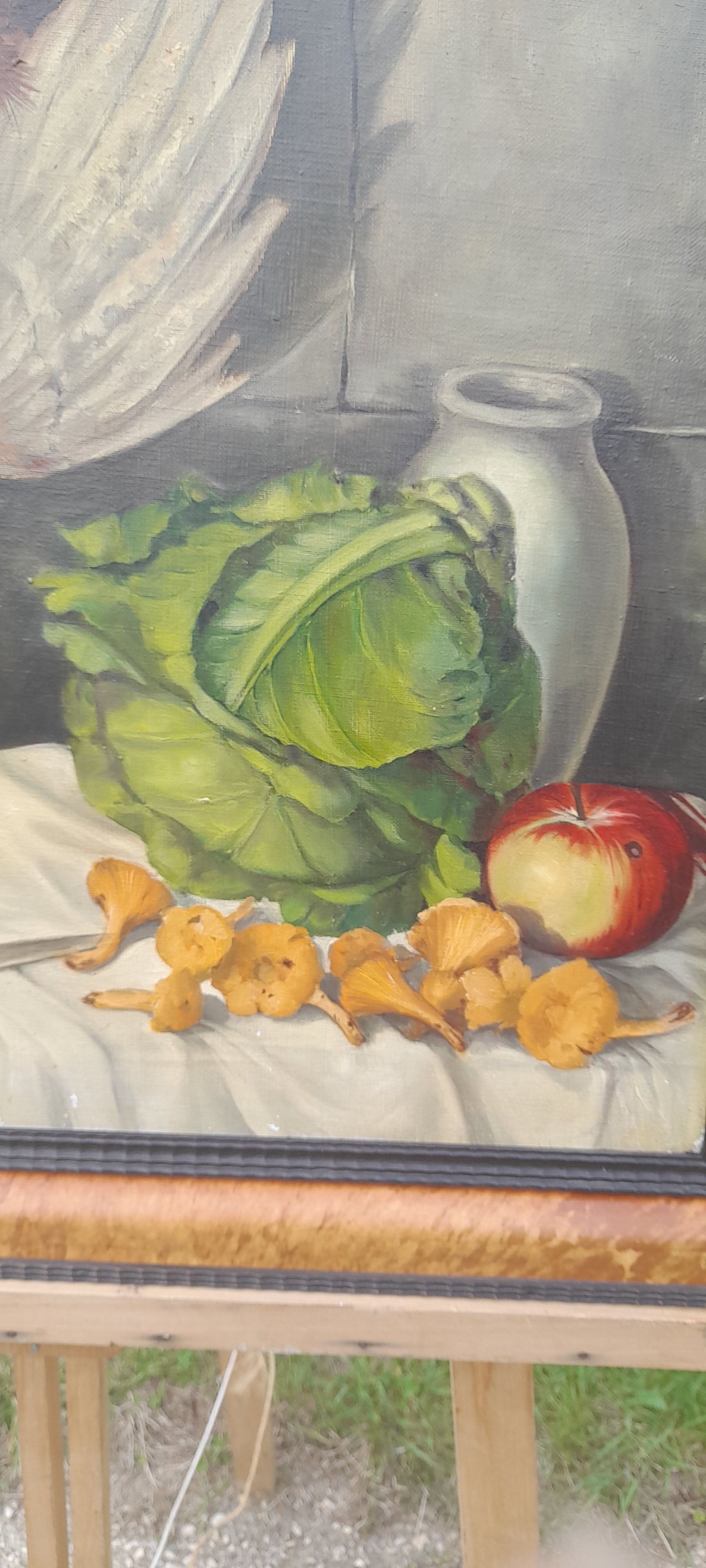 Oil on canvas framed The pheasant R. Tanguy 73 X 60 cm