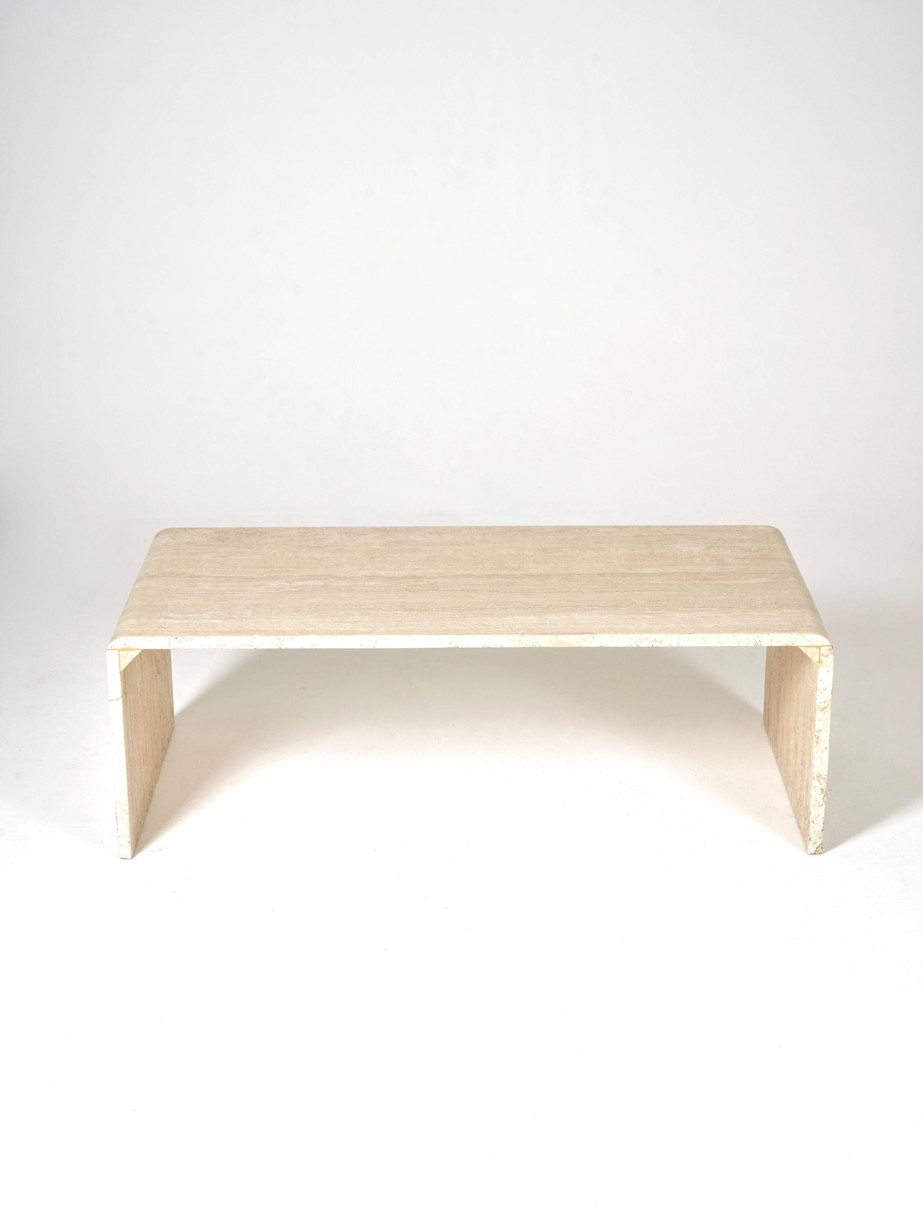 Vintage coffee table in travertine 1970s