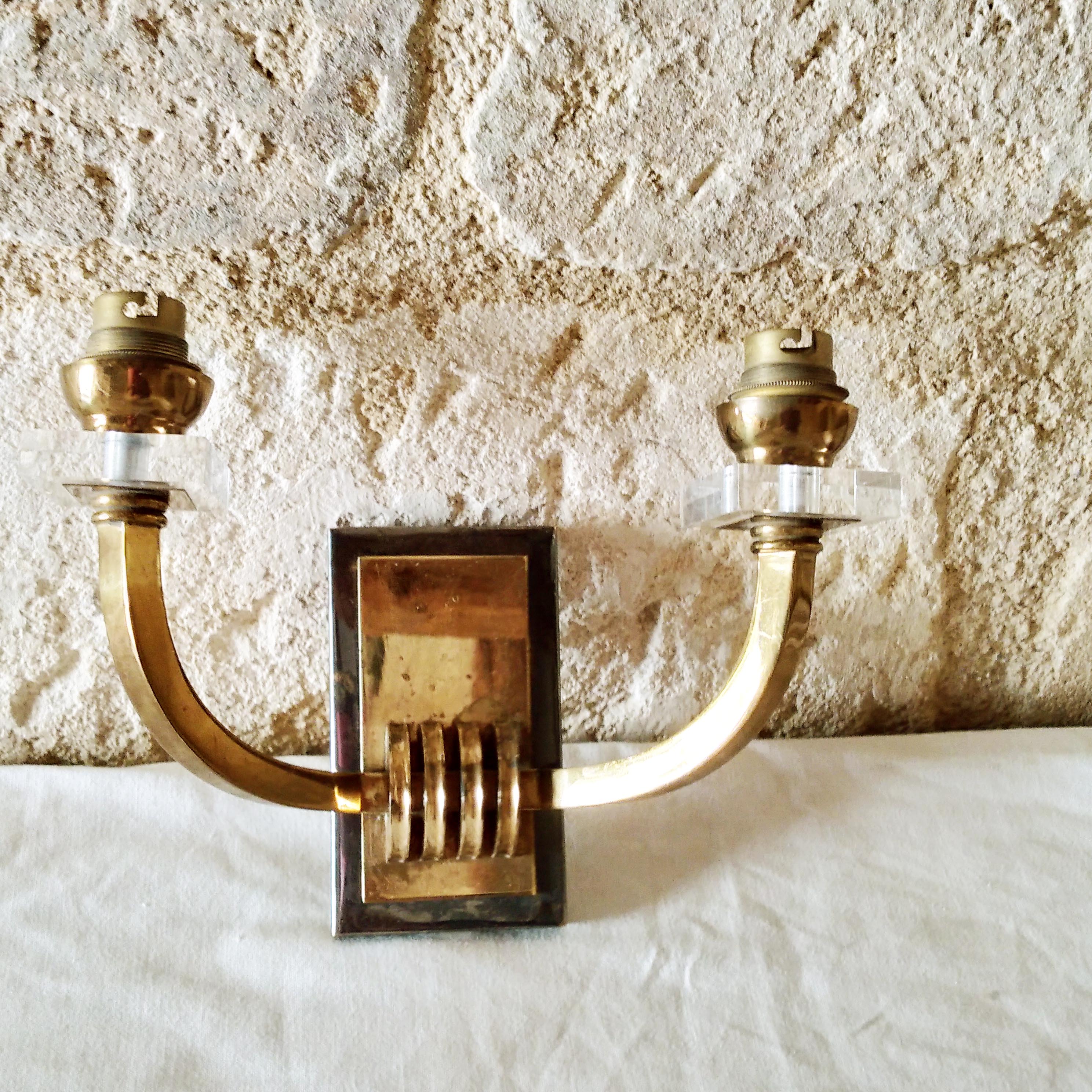 Brass art deco sconce