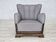 1950s, Danish armchair, furniture fabric, carved oak wood.