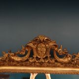 Miroir XIXème en stuc doré H 142 cm