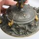 Bronze pedestal bowl with leaf decoration