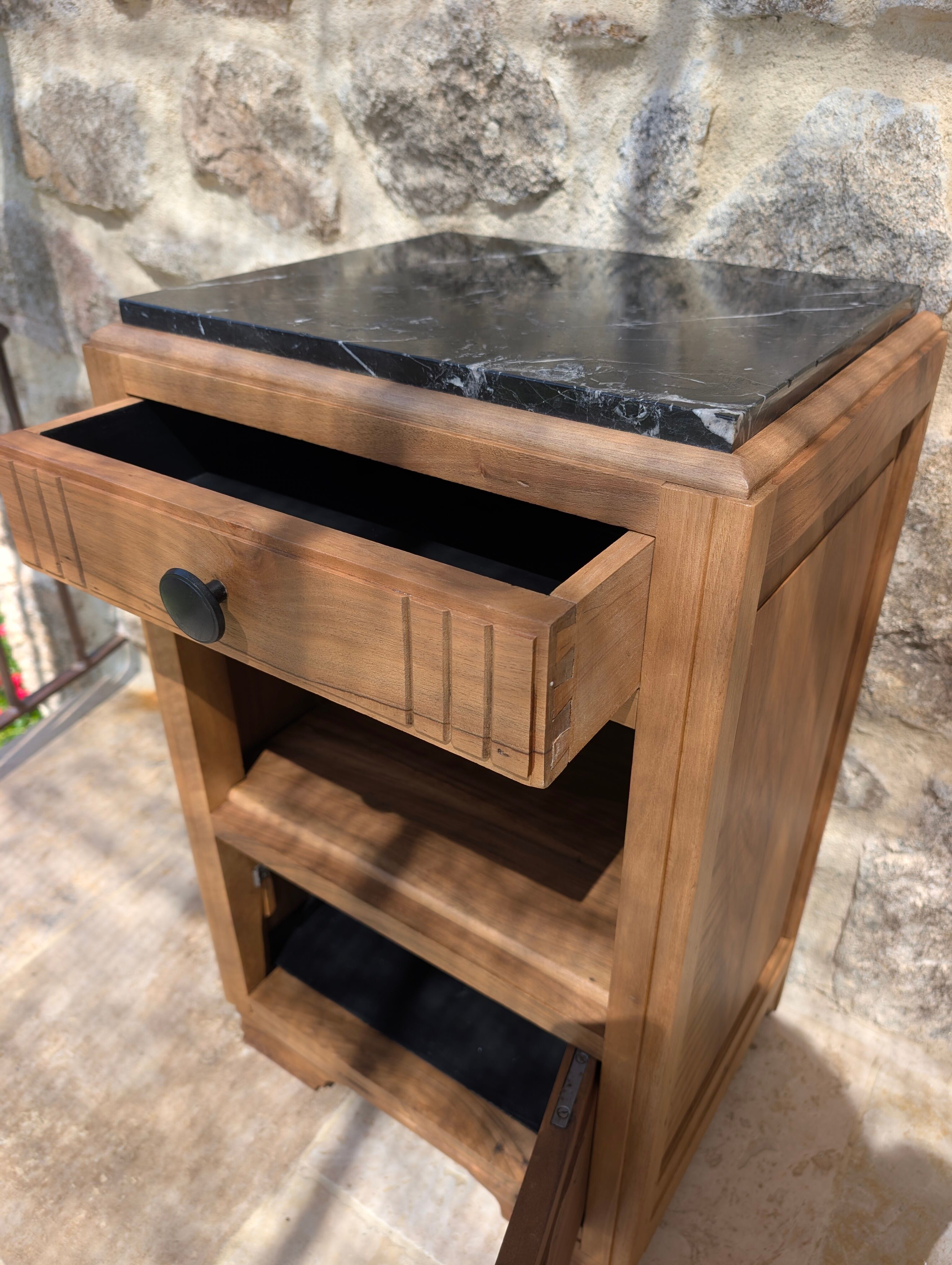 Art Deco Walnut Cabinet Maker Nightstand