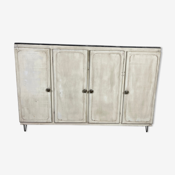 Patinated sideboard 4 doors