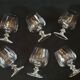 6 cognac glasses in flat cut crystal