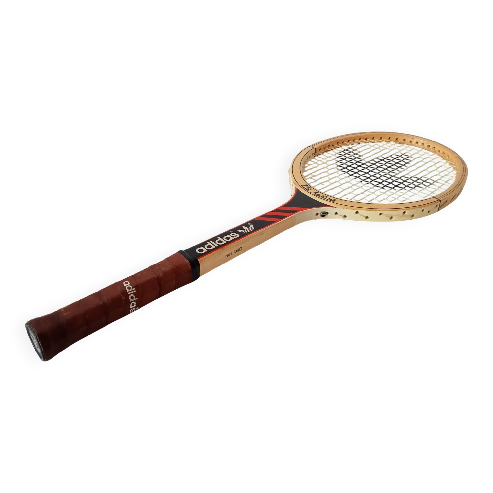 Vintage wooden tennis racket Ilie Nastase Adidas