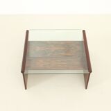 Italian coffee table in rosewood with magazine rack, 1960s.